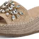 WHITE MOUNTAIN Women's Stitch Heeled Sandal (11, Natural)