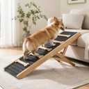 Foldable Dog Ramp for Bed & Couch, 5 Adjustable Heights Pet Ramp