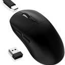 MELOGAGA Wireless Gaming Mouse, 2.4G/Bluetooth 5.4/USB-C 3-Mode Wired/Cordless Game Mice with 8 Adjustable DPI, Ergonomic Rechargeable Computer Mouse for PC, Mac, PS5, Tablet -Black