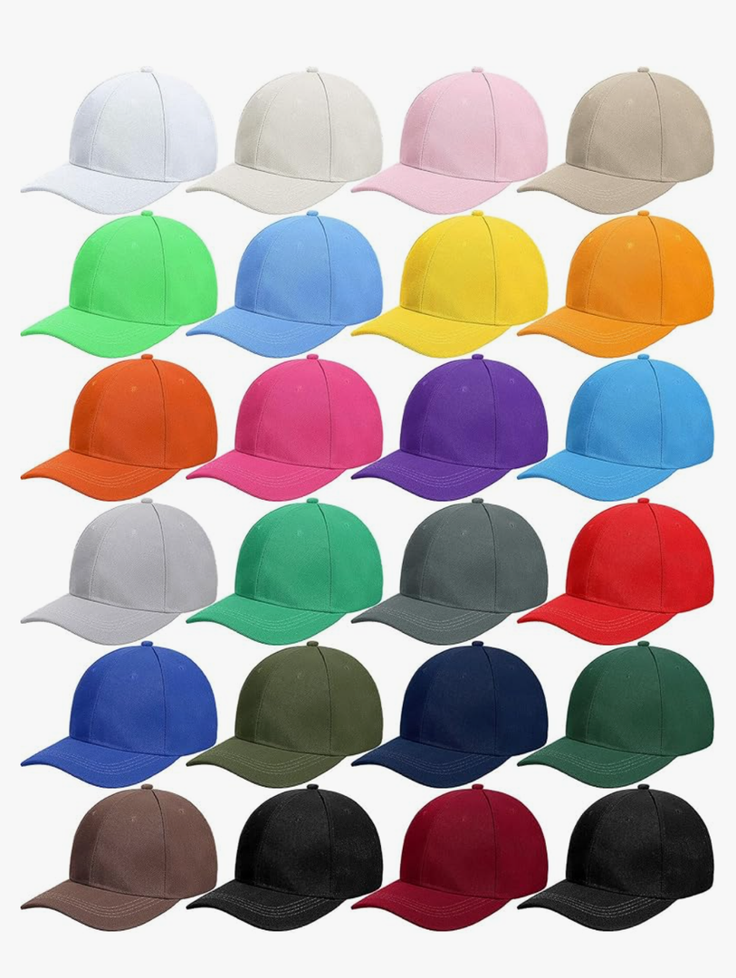 Handepo 24 Pcs Blank Baseball Cap Adjustable Back Strap Plain Blank Camouflage Hat Unisex Baseball Cap for Trucker Men Women