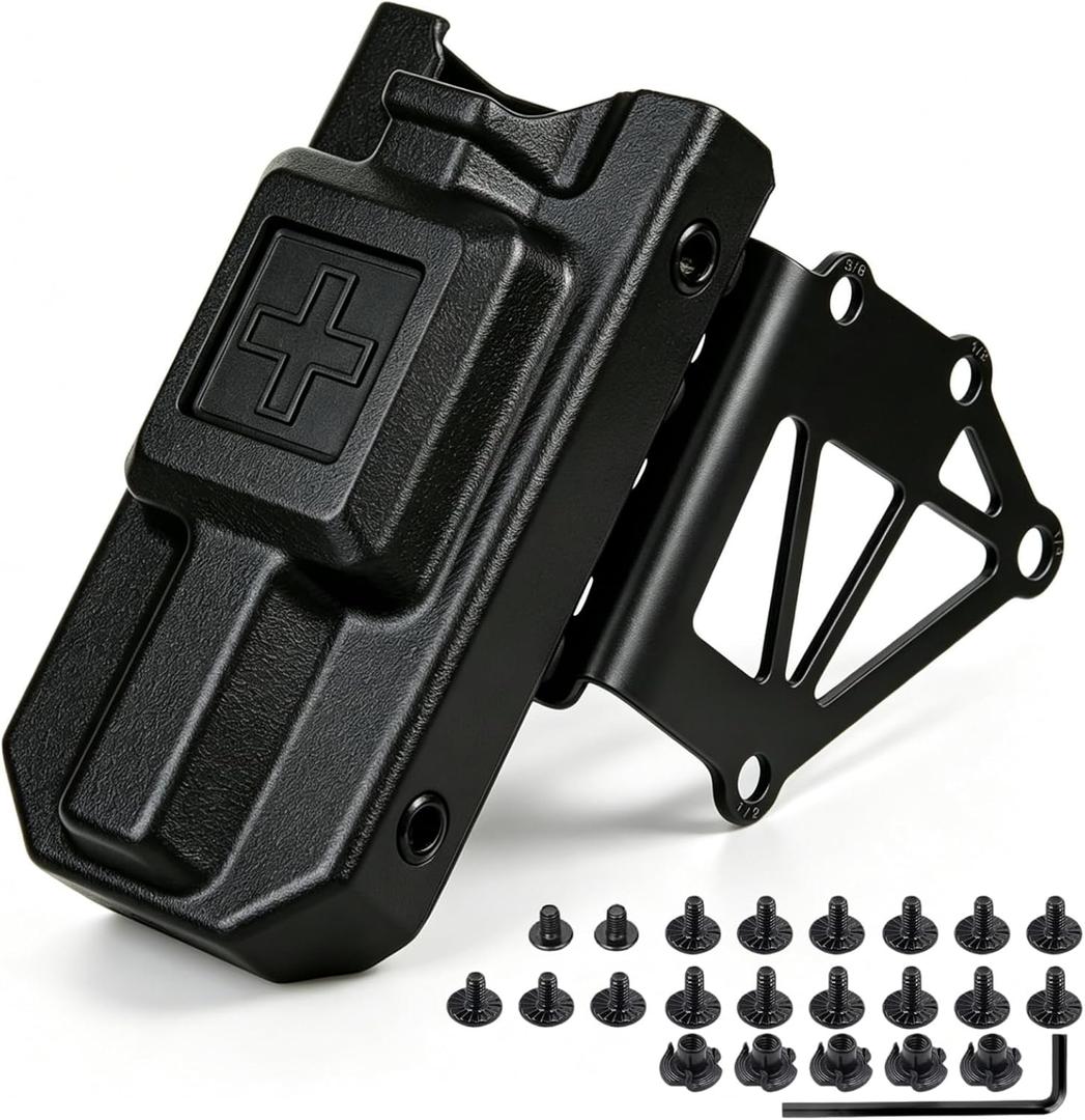Tactical Holster Adapter Tourniquet Holder Mount, for Qls Quick Locking System Plate and Fork & Safari Holsters Standard 3-Hole Use