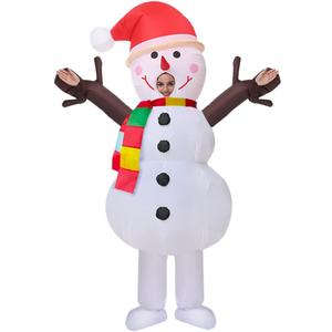 Inflatable Santa Claus Costume for men Xmas Santa Suit Blow Up Costume Adult Christmas Suit