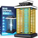 Bug Zapper Outdoor, Mosquito Zapper 2 in 1 Portable & Rechargeable Bug Zapper Outdoor with 4000mAh Battery & LED Night Light, 4000V Electric Fly Zapper for Outside,Patio,Backyard,Garden (Yellow)