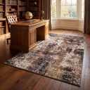 Merelax 6x9 Brown Red Area Rug for Living Room, Large Washable Boho Abstract Bedroom Rugs, Modern Non Silp Dining Room Playroom Area Rugs, Soft Low Pile Carpet for Office Study