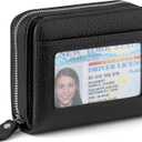 Genuine Small Wallet for Women, Slim RFID Blocking Credit Card Holder with ID Window, Compact Purses for Women