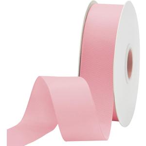 Light Pink Grosgrain Ribbon 1-1/2 inch X 50 Yards Light Pink Ribbon for Gift Package Wrapping Wreath Baby Shower and Other Projects