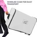 Ivation EZ-Bed (Queen) Inflatable Air Mattress with Frame & Built-in Pump - 3 Min Self Inflate/Deflate - Raised Blow up Bed with Legs, Auto Shut Off, Premium Coil Design, Wheeled Portable Case