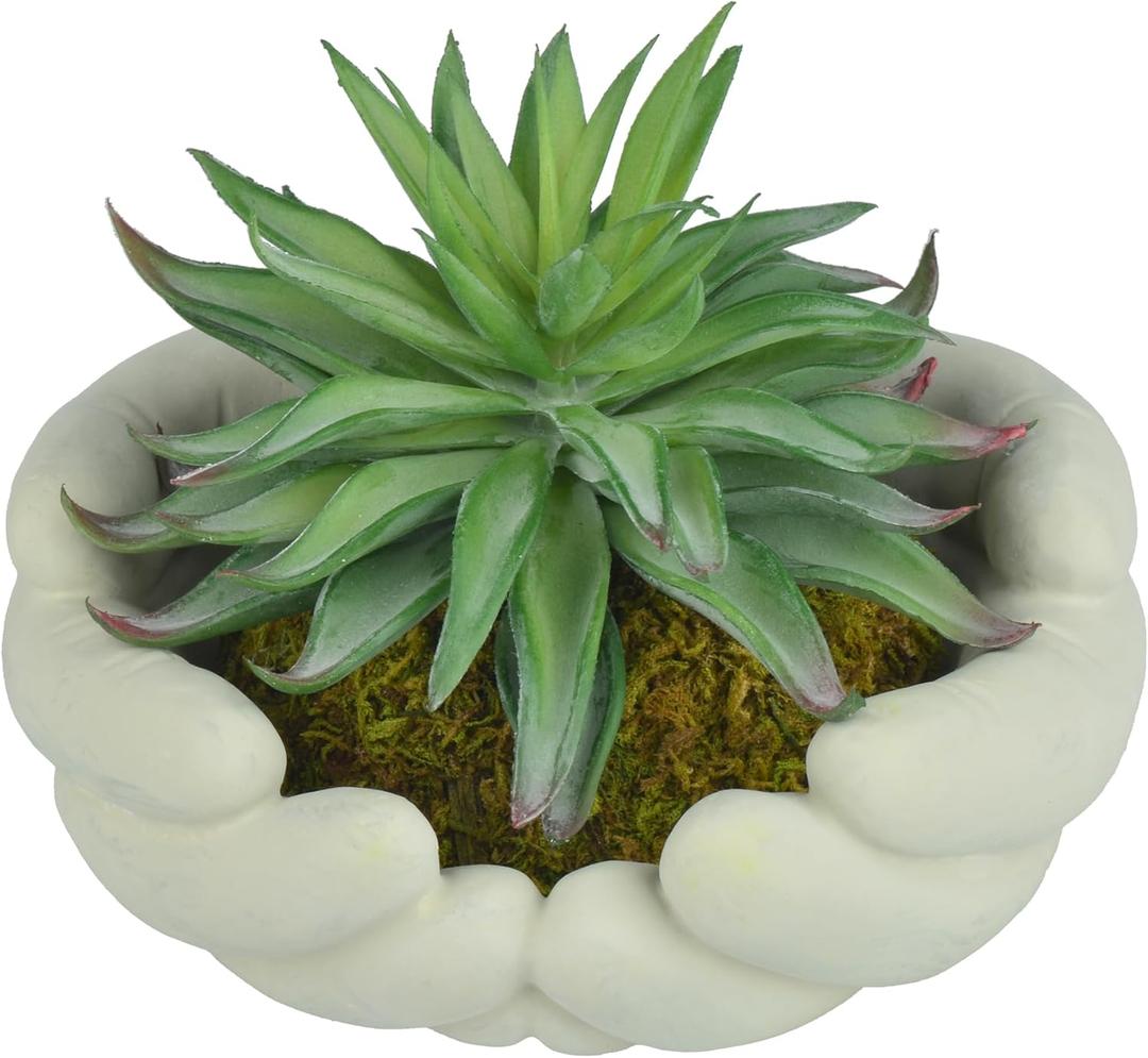 Small Artificial Plants, Mini Succulent Plants with Cute Plant Pot, Artificial Succulents in Pots for Office Desk Decor and Bedroom Kitchen Bathroom Plants Decor (B)