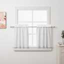 2Pcs 36inch White Kitchen Tier Curtains for Windows, Semi Light Filtering Curtains for Bedroom, Living Room, Basement, Bathroom, Window Treatments (24" W x 36" L)