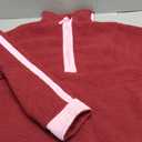 Panadila Womens Half Zip Sherpa Fleece Pullover Soft Oversized Sweatshirt with Pockets Warm Fuzzy Sweater (Large, Red)