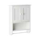 Zenna Home Cottage Bathroom Wall Cabinet, with 2 Shelves and 2 Doors, 19" W x 25.6" H, Storage Cabinet with Towel Bar, White