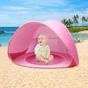 Pop Up Baby Beach Tent, Portable Kiddies Shade Pool Tent 50 SPF UV Protection Sun Shelter Canopy for Infant Indoor and Outdoor Use (Pink)