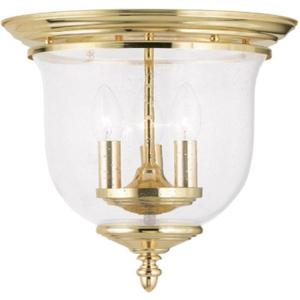 Livex Lighting 5024-02 Legacy 3-Light Ceiling Mount, Polished Brass