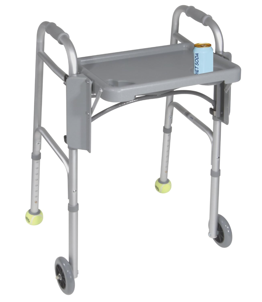 Drive Medical 10125 Walker Tray with Cup Holders, Gray