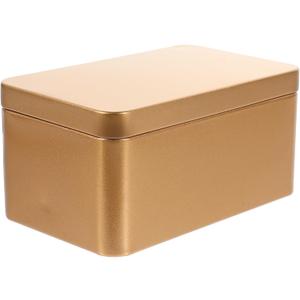 NUOBESTY Rectangular Tinplate Tea Leaf Storage Container 5.11X3.14X2.36 Inch Portable Home Organizer for Candy and Small Item Storage