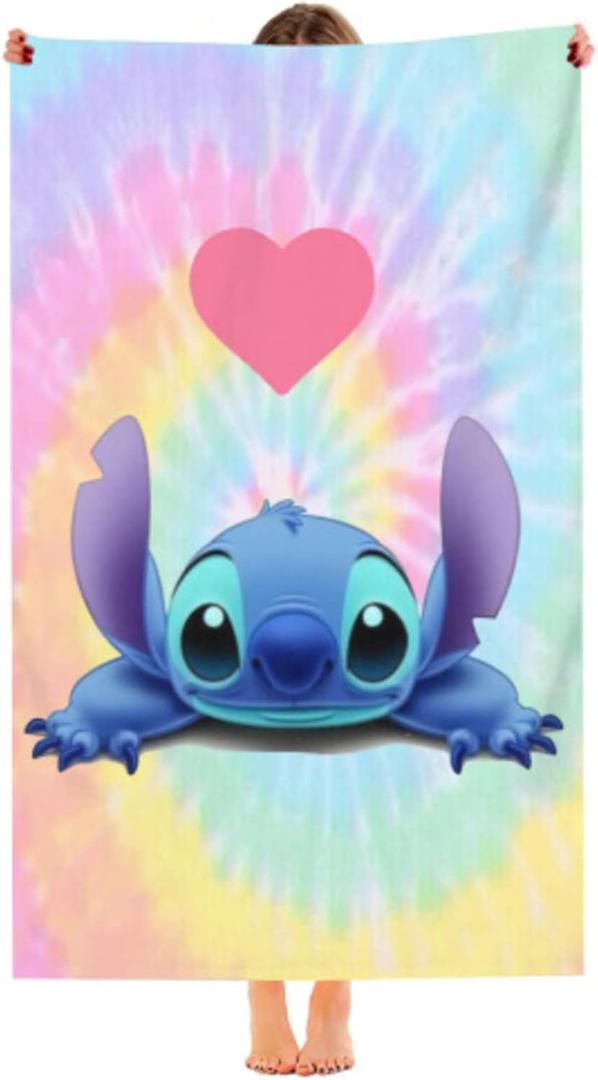 Cute Print Microfiber Beach Towel 32x52inch Quick-Dry, Bath Towels for Kids and Adults for Bathroom, Guests, Pool, Gym, Camp, Travel, College Dorm, Shower