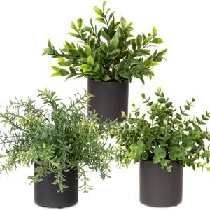3 Pack Small Fake Plants for Shelf Decor Accents with Ceramic Pot Artificial Potted Plants for Rustic Farmhouse Decor Faux Plants Indoor Fake Potted Plants Artificial for Home Office Bookshelf Decor