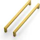 Ravinte 5 Pack 10 Inch Square Cabinet Handles - Brushed Brass Drawer Pulls, Kitchen Hardware, Handles for Cabinets, Cupboards and Drawers