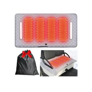 Heated Golf Cart Seat Cover, Universal 52"x31" Non-Slip Winter Golf Cart Seat Warmer Blanket with 4-Zone Graphene Heating, 3 Temp Settings, USB/Power Bank Powered, Machine Washable for Versatile Use