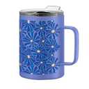 Mason Craft & More 8-Piece Glass Drinking Jars Tumblers Set with Handles Stainless Steel Lids, 16 oz. and 
OGGI ThermoMug Stainless Steel Insulated Mug- Double Wall Vacuum Insulated w/ Handle & Lid, Coffee Cup, Camping Mug, Travel Thermos, 14oz(420ml), Blue Floral