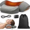Freebody 3-in-1 Neck Massager Pillow with Heat & Massage, Ergonomic Neck Support Pillow with Stretching Support for Home & Office Use, Grey