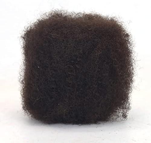 ZigZag Hair Afro Kinky Bulk Human Hair Dark Brown #2 Color 30Gram Tight Kinky Bulk Afro Hair Ideal for Making or Repairing Permanent Dreadlocks,Twists and Braids (8inch, #2 Color)
