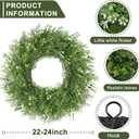 24 Inch Spring Wreaths for Front Door Wreath Summer Outdoor Green Door Wreath for All Seasons Porch Living Room Bedroom Window Wall Indoor Outdoor Farmhouse Home Decoration