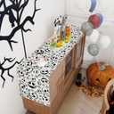 3 x Linen Halloween Table Runner 72 Inches Long, Halloween Home Kitchen Dining Room Table Decor, Christmas Xmas Winter Holiday Decorations and Supplies for Home