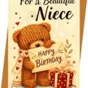 2 x Birthday Card for Niece Heartwarming Greeting Card Perfect for Gift Box Inclusion
