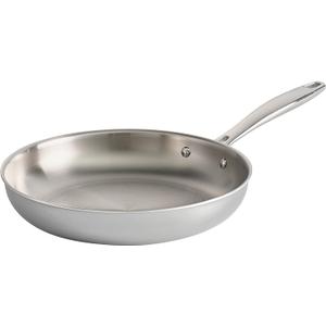 Tramontina Signature Tri-Ply Clad Stainless Steel 10-Inch Frying Pan, Induction-Ready Skillet, Dishwasher-Safe, NSF-Certified, Made in Brazil