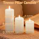 6-Pack White Pillar Candles Bulk Set - Assorted 3 Sizes (3, 4, 6 Inch, 2 Each), Long-Lasting Dripless, Unscented & Smokeless Hurricane Candles for Wedding, Dinner Party & Romantic Atmosphere.
