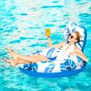 [2025 New Model] Inflatable Unibody Pool Lounger Float with Cup Holders and Handle, Ideal Pool Toys for Beach,Lakes, Rivers,Water Party Beach Vacation Essentials