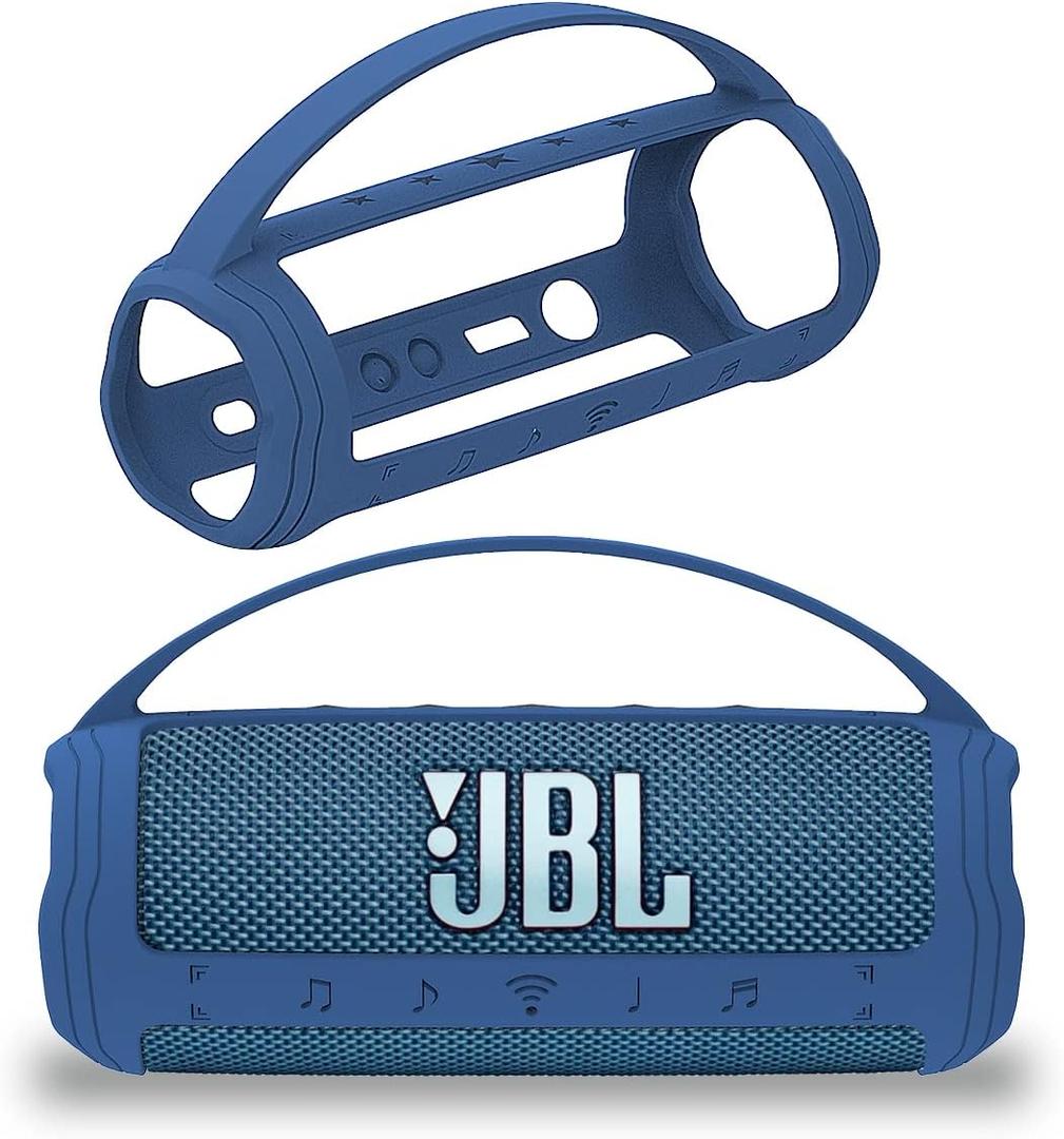 JCHPINE Silicone Cover Case for JBL Flip 6 Portable Bluetooth Speaker, Protective Carrying Holder for JBL Flip 6 Speaker Accessories (Blue Case)