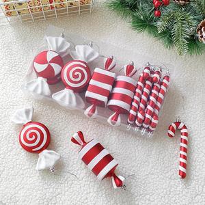 14Pcs Christmas Lollipop Candy Cane Ornaments, Hanging Candy Cane Christmas Tree Crafts 6.5Inch Red White Fake Candy Pendant for Xmas Tree Decor New Year Home Party Supplies
