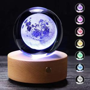 Merkury Innovations 2D Floating Moon Crystal Orb Light