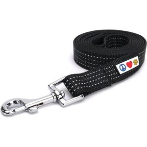 Pawtitas Pet / Puppy 6 - feet Reflective Dog Leash Extra Small / Small 5/8 inch Black Matching Collar and Harness sold separately.