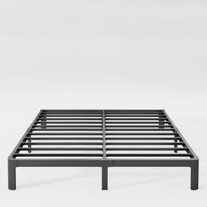 10in High King Bed Frame No Box Spring Needed, Heavy Duty King Platform Bed Frame with Round Corners, Easy Assembly, Noise Free, Black