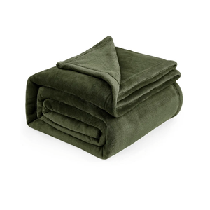 Bedsure Fleece Blanket Queen Blanket Olive Green - Bed Blanket Soft Lightweight Plush Fuzzy Cozy Luxury Microfiber, 90x90 inches