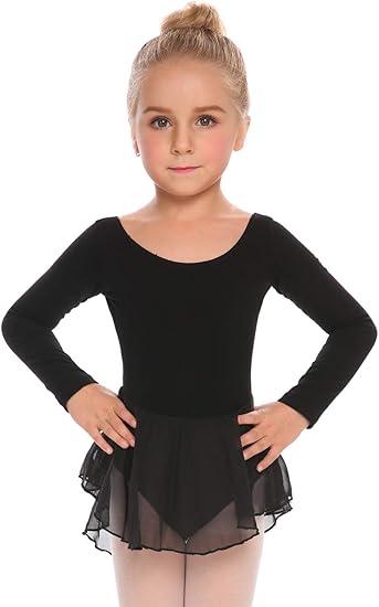 Arshiner Kids Girls Classic Long Sleeve Leotard Dance Ballet Dress