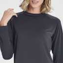 Real Essentials 4 Pack: Women's Long Sleeve Rash Guard Moisture Wicking Shirts - Sun Protection Quick Dry SPF 50+ Tops (Plus) (S)