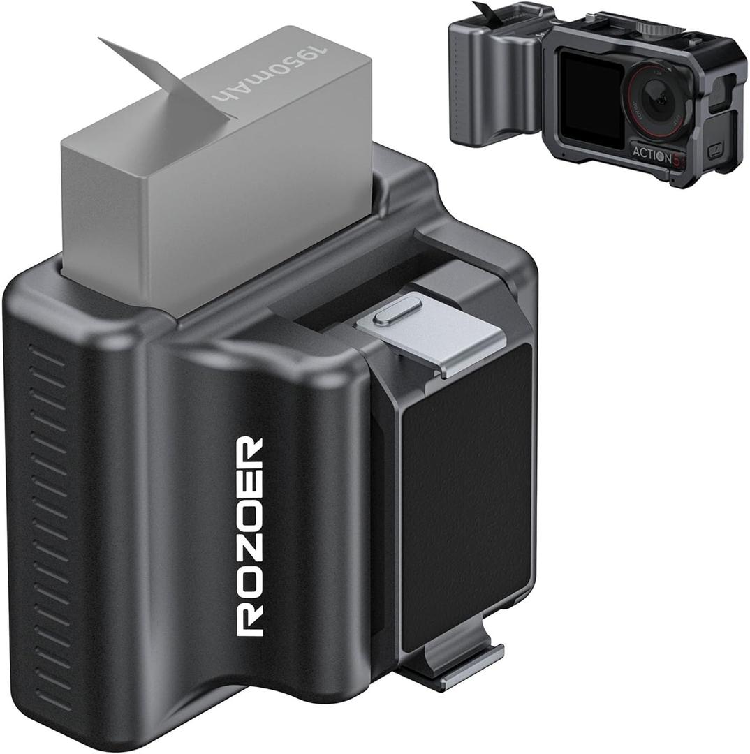 Mini Side Handle for DJI Osmo Action 5 Pro,4,3 Cage  Aluminum Alloy with Battery Organizer, Magnetic Adapter for SmallRig Cage for Action 5 pro,4,3