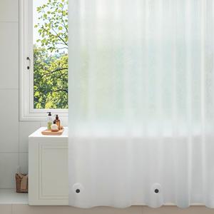 Seenus Waterproof EVA Frosted Shower Curtain Liner Short 66 Inch, Bpa-Free Shower Liner with 3 Extra-Large Magnets, 72'' x 66'' Plastic Bathroom Shower Curtain 3D Silk Translucent for Privacy