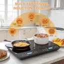 Double Induction Cooktop 2 Burner, 1800W Portable Electric Stove with 9 Temperature Settings, LED Display, Safety Lock & Timer, 110v-120v Induction Burners for Kitchen, RV