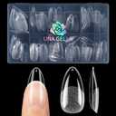 UNA GELLA Medium Almond Nail Tips, 12 Sizes Gel Nail Tips Almond Shape, 120Pcs Pre-file Soft Gel Nails Tips Clear Acrylic Fake Nails Full Cover Nails Tips for Nail Extensions DIY Salon Long Lasting