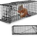 Qualirey 2 Pcs Humane Squirrel Trap Heavy Duty Live Animal Chipmunk Catch and Release Rat Trap for Outdoor Small Animals Mouse Raccoon Stray Cat Rodent Weasels(Black)