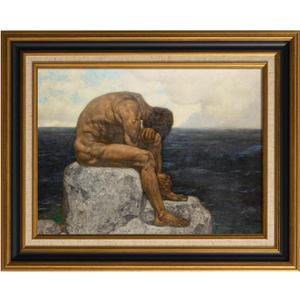 Vintage Plein Air Frame for 24x36 Handmade Paintings, 2.6" Wide DIY Old-fashioned Art Frame for Horizontal Vertical Display, No Glass & Backing, Living Room Bedroom Hallway Decor (Black Gold)