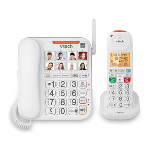VTECH SN1127 Amplified Corded Answering System. 8 Photo Speed Dial, 90dB Ringer Volume, Big HighContrast buttons, Audio Booster(+40db), Visual Ringer. Perfect for Seniors, Visually & Hearing Impaired