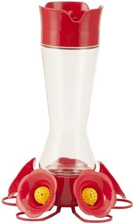 Perky-Pet 204CP-4 Favored Pinch-Waist Glass Hummingbird Feeder with Built-in Ant Moat and Bee Guards - 16 oz