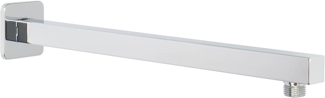 HarJue Shower Arm, Rain Shower Head Extension Extender, With Flange and Teflon Tape, Made of Thicken Stainless Steel for Bathroom Rainfall Shower (16 Inch, Chrome)