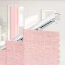 Accordian Door Curtain,Install Adhesive Track 100% Blackout Doorway Curtains,Suitable for Bedroom,Closet,Interior Room Divider,Pink 55" W78" L,1 Piece